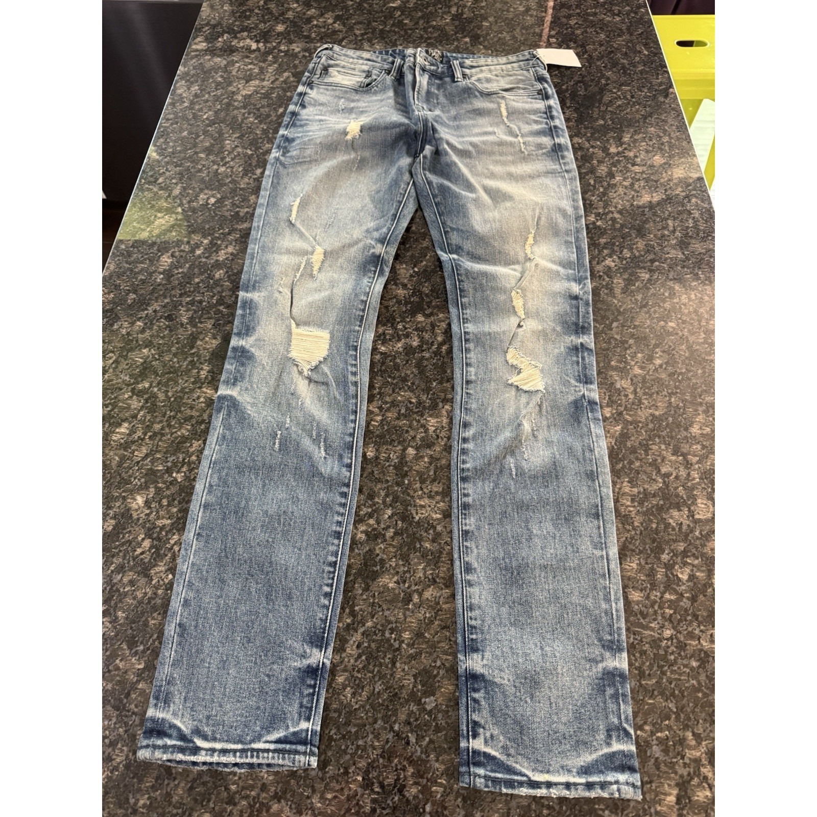 Prps Men's Jeans Medium Indigo Destroyed Style Plants Light Was Size 31x32
